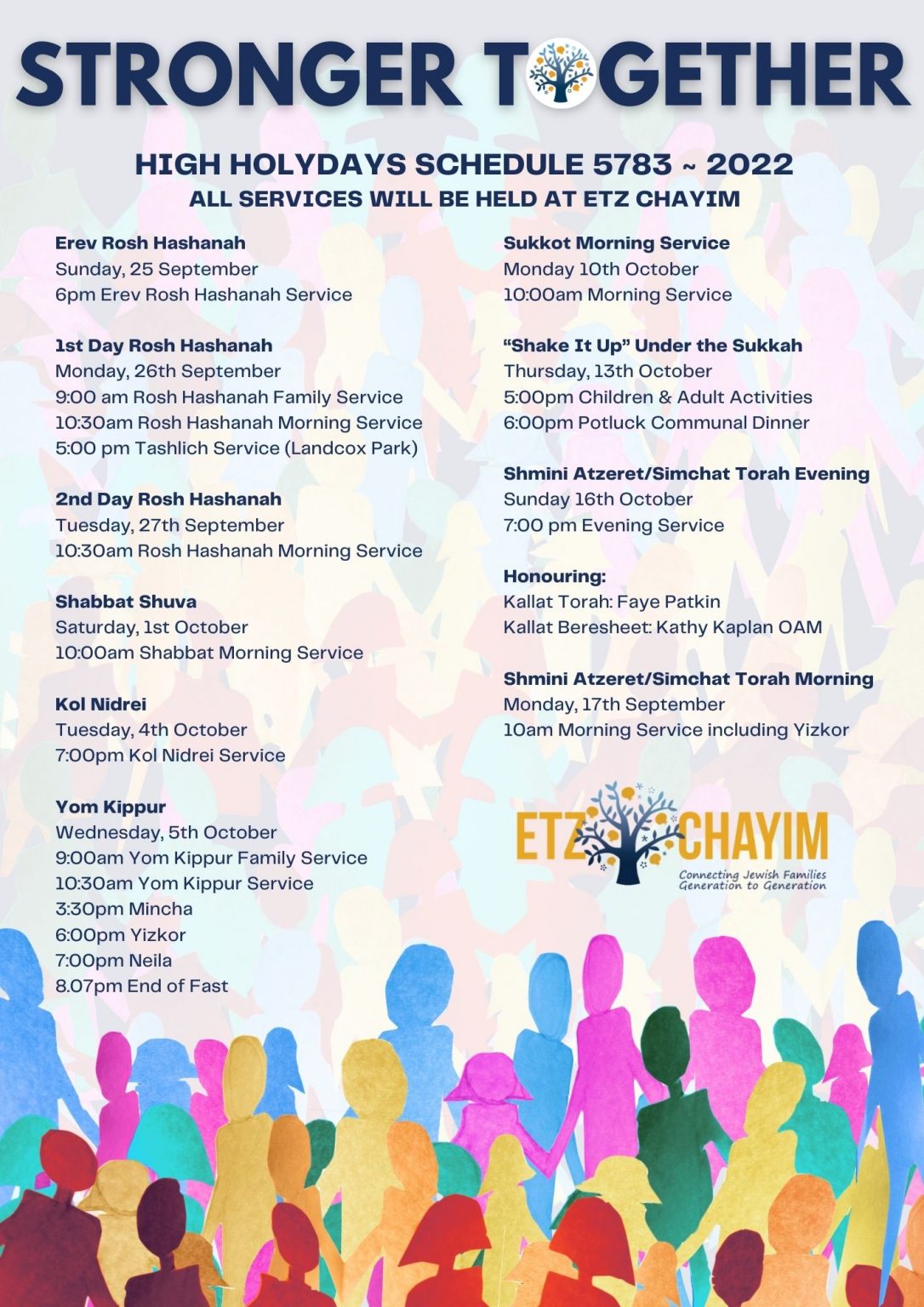 High Holy Days 2022 | Jewish Events | Etz Chayim Synagogue